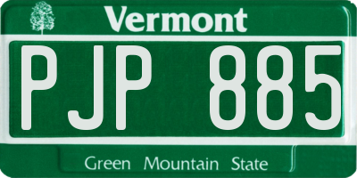 VT license plate PJP885