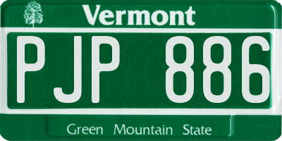 VT license plate PJP886