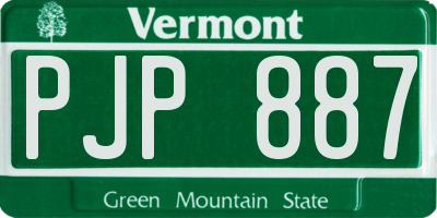 VT license plate PJP887