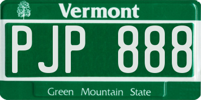 VT license plate PJP888