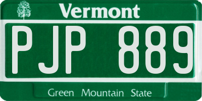 VT license plate PJP889