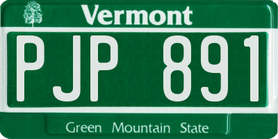 VT license plate PJP891