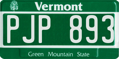 VT license plate PJP893