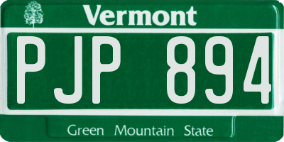 VT license plate PJP894