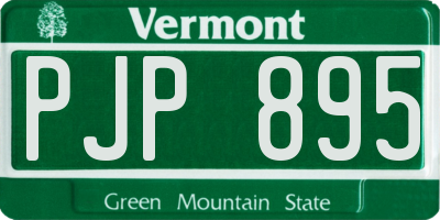 VT license plate PJP895