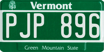 VT license plate PJP896