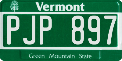 VT license plate PJP897