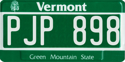 VT license plate PJP898