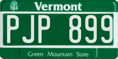VT license plate PJP899