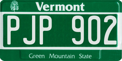 VT license plate PJP902