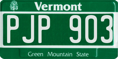 VT license plate PJP903