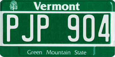 VT license plate PJP904