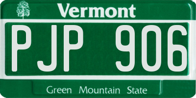 VT license plate PJP906
