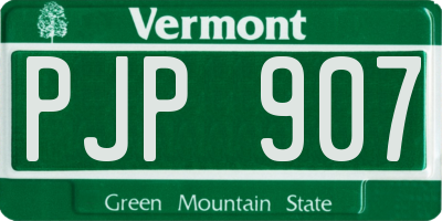 VT license plate PJP907