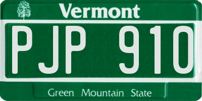 VT license plate PJP910