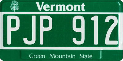 VT license plate PJP912