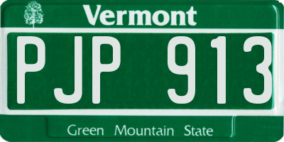 VT license plate PJP913