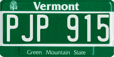 VT license plate PJP915