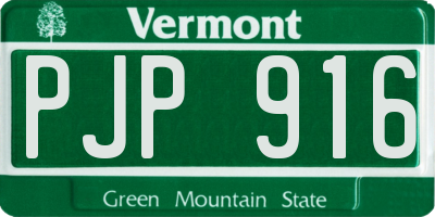 VT license plate PJP916