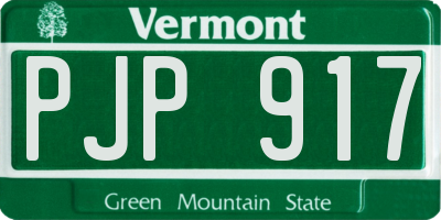 VT license plate PJP917