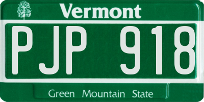 VT license plate PJP918