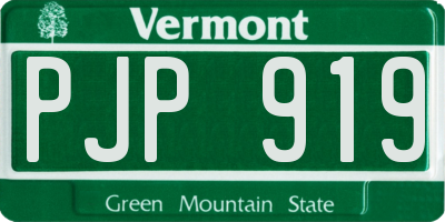 VT license plate PJP919
