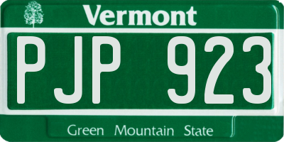VT license plate PJP923