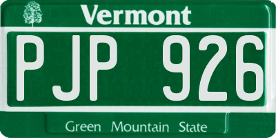 VT license plate PJP926