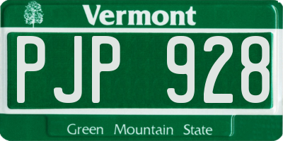 VT license plate PJP928