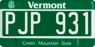 VT license plate PJP931