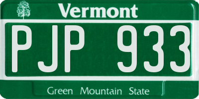VT license plate PJP933