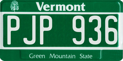 VT license plate PJP936