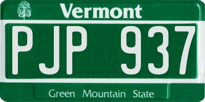 VT license plate PJP937