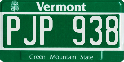 VT license plate PJP938