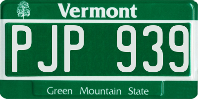 VT license plate PJP939