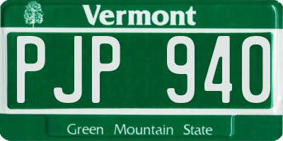 VT license plate PJP940