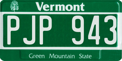 VT license plate PJP943