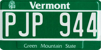 VT license plate PJP944