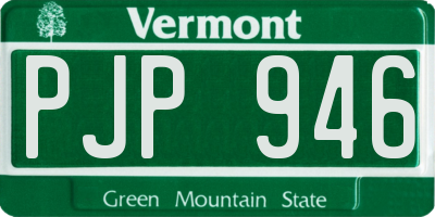 VT license plate PJP946