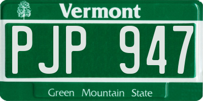 VT license plate PJP947