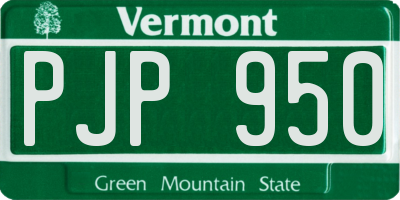 VT license plate PJP950