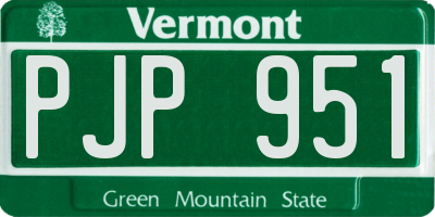 VT license plate PJP951