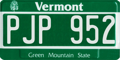 VT license plate PJP952