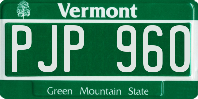 VT license plate PJP960
