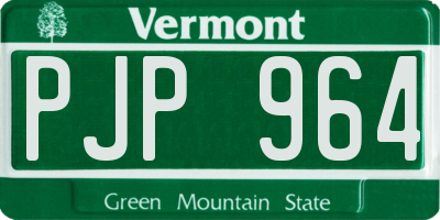 VT license plate PJP964
