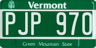 VT license plate PJP970