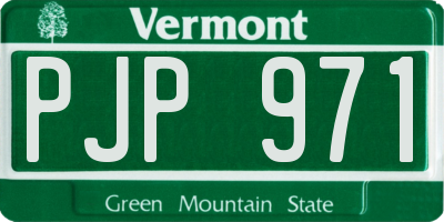 VT license plate PJP971