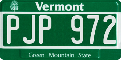 VT license plate PJP972