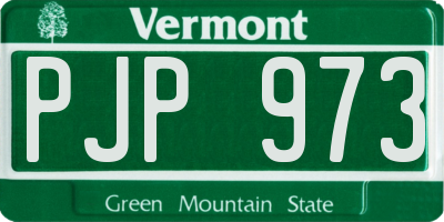 VT license plate PJP973