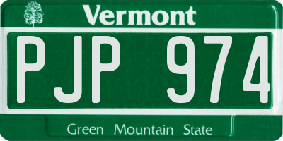 VT license plate PJP974
